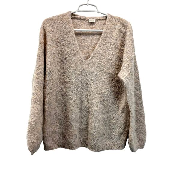 Poetry Alpaca Blouce Knit V-Neck Sweater Pink Purple Cream size 2 - Picture 1 of 7